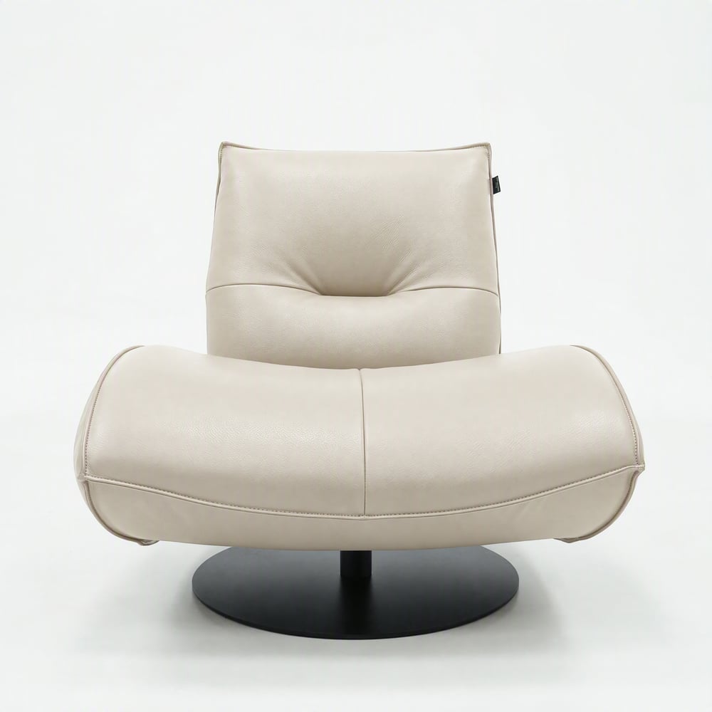 Genuine Leather 360° Swivel Accent Chair window image