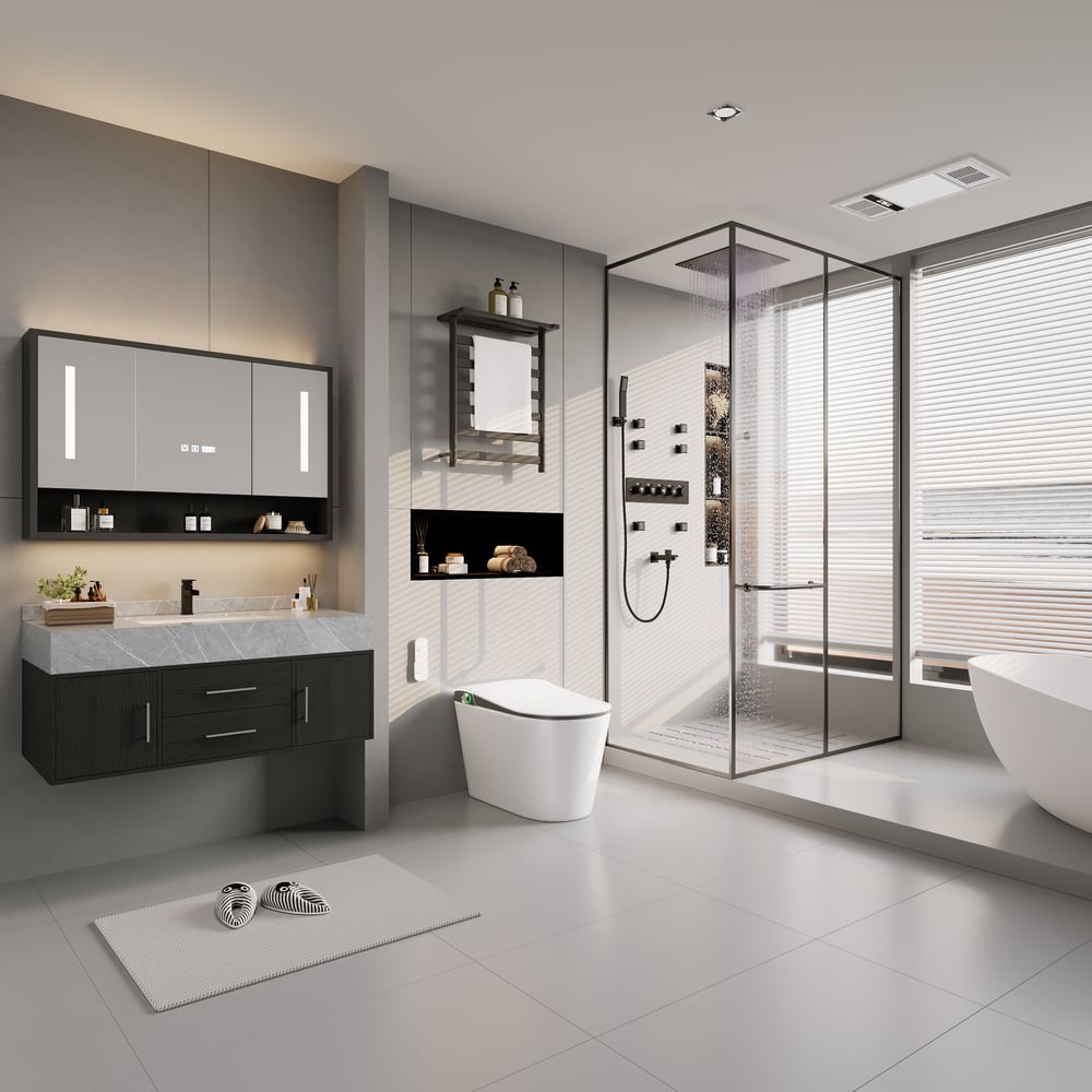 Nexin C4 Smart Bidet Toilet with Built-in Tank, Foam Shield & 2-User Memory, ADA Height window image