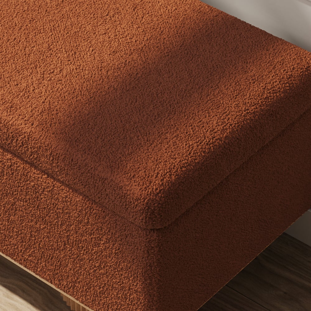 Teddy Fabric Fluffy Faux Fur Flip Top Wood Storage Bench window image