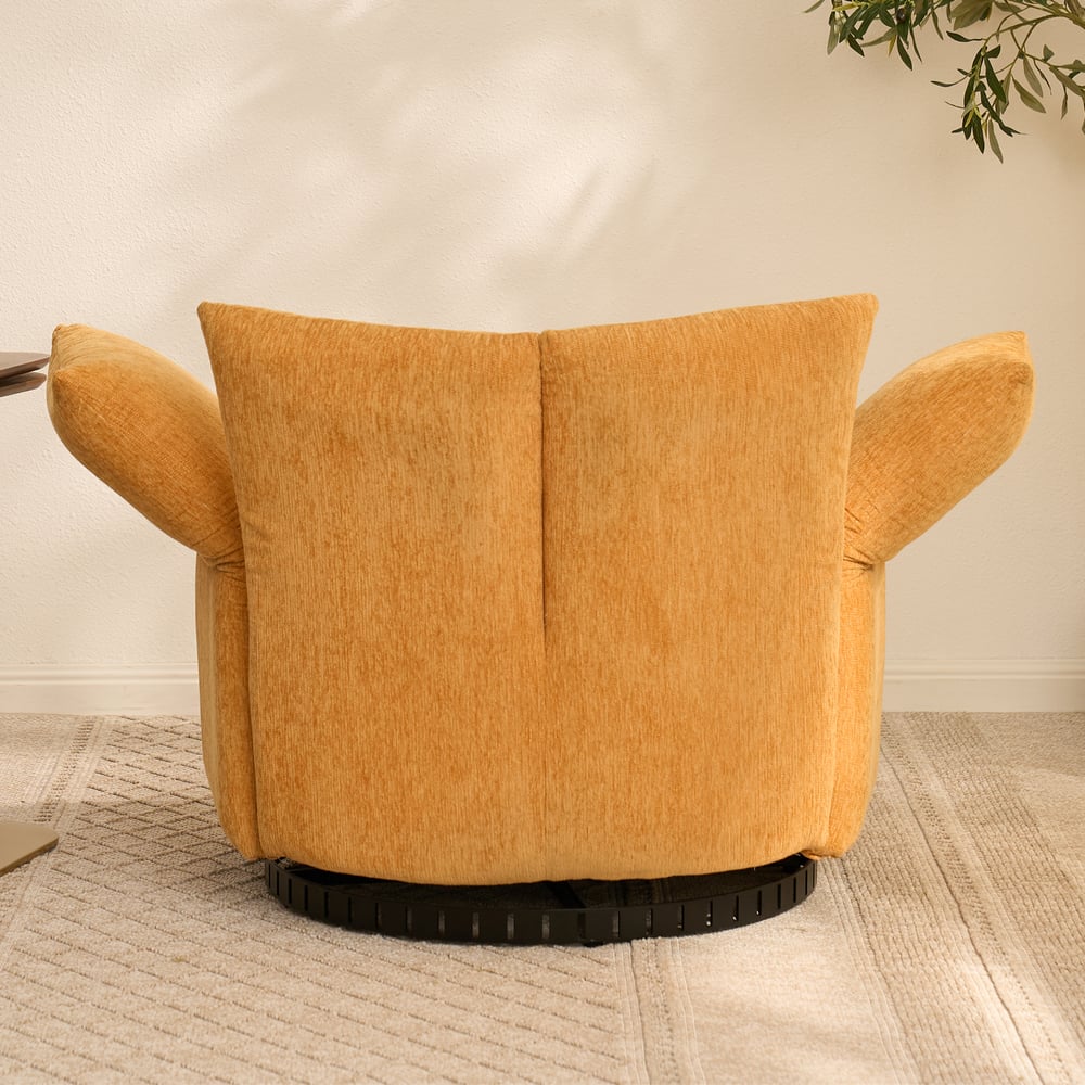 Performance Chenille Swivel Accent Chair with Adjustable Armrest window image