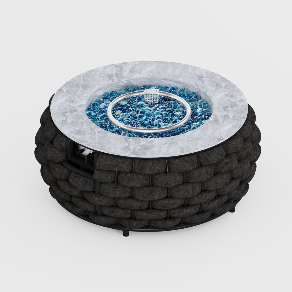Table brasero ronde sans fumée au propane Cocaro Outdoor 700 mm gris foncé image de fenêtre