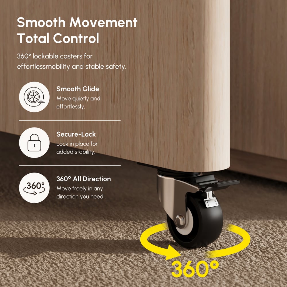 Aura 63" Whitewash Fluted 360-Degree Rotating Desk Electric Adjustable Standing Desk window image
