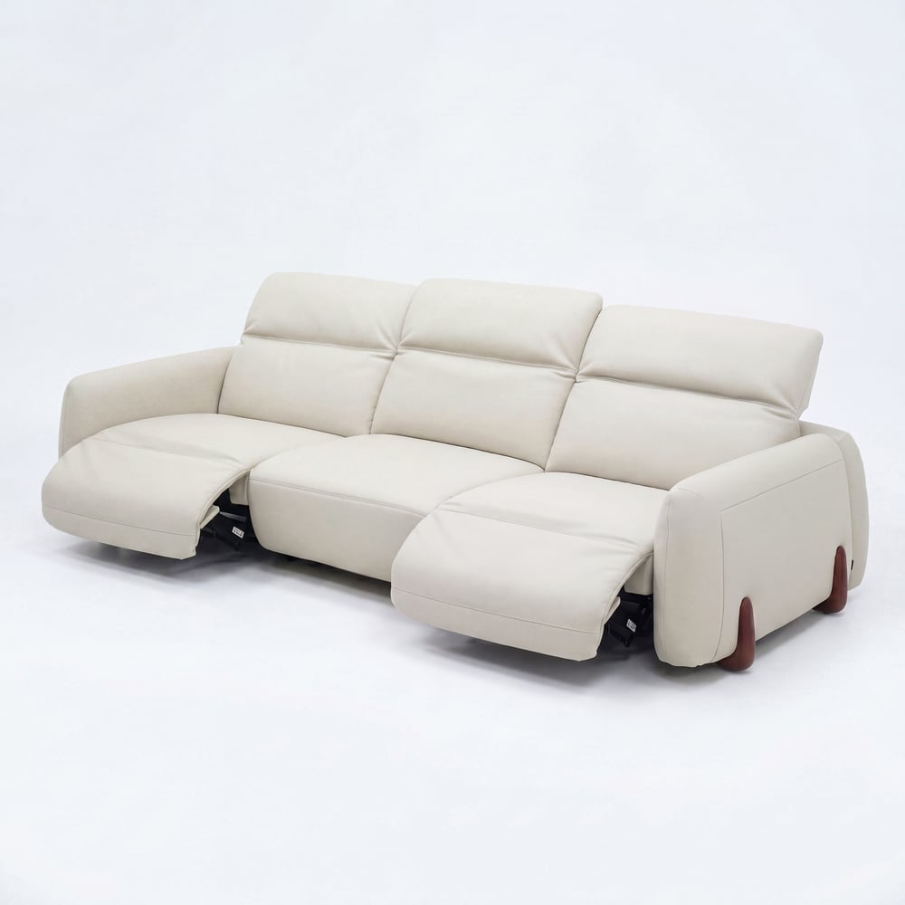 Curva 302cm Genuine Leather Power Reclining Sofa with Adjustable Headrests window image