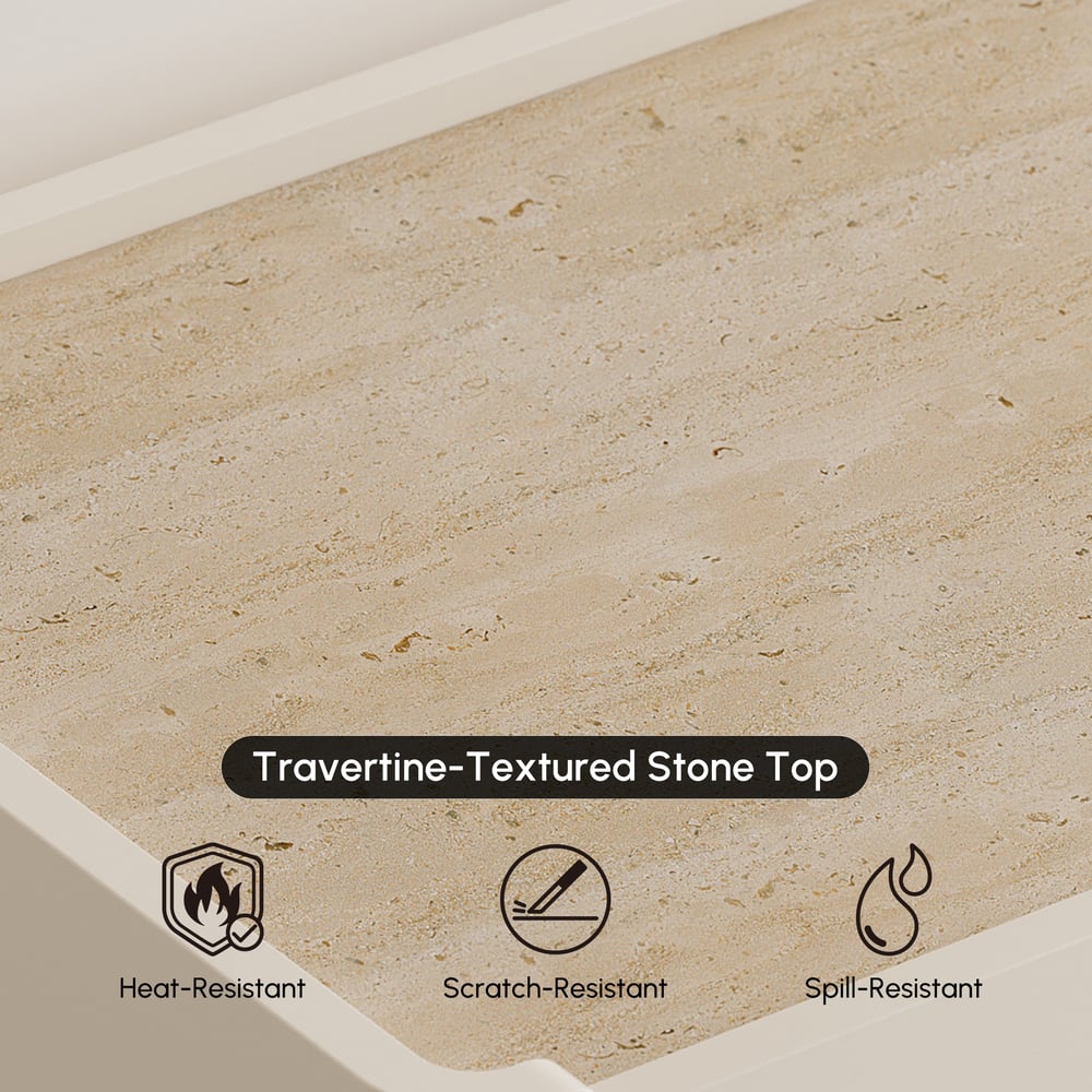 Horva 47" Faux Travertine Sintered Stone 6-Drawer Dresser window image