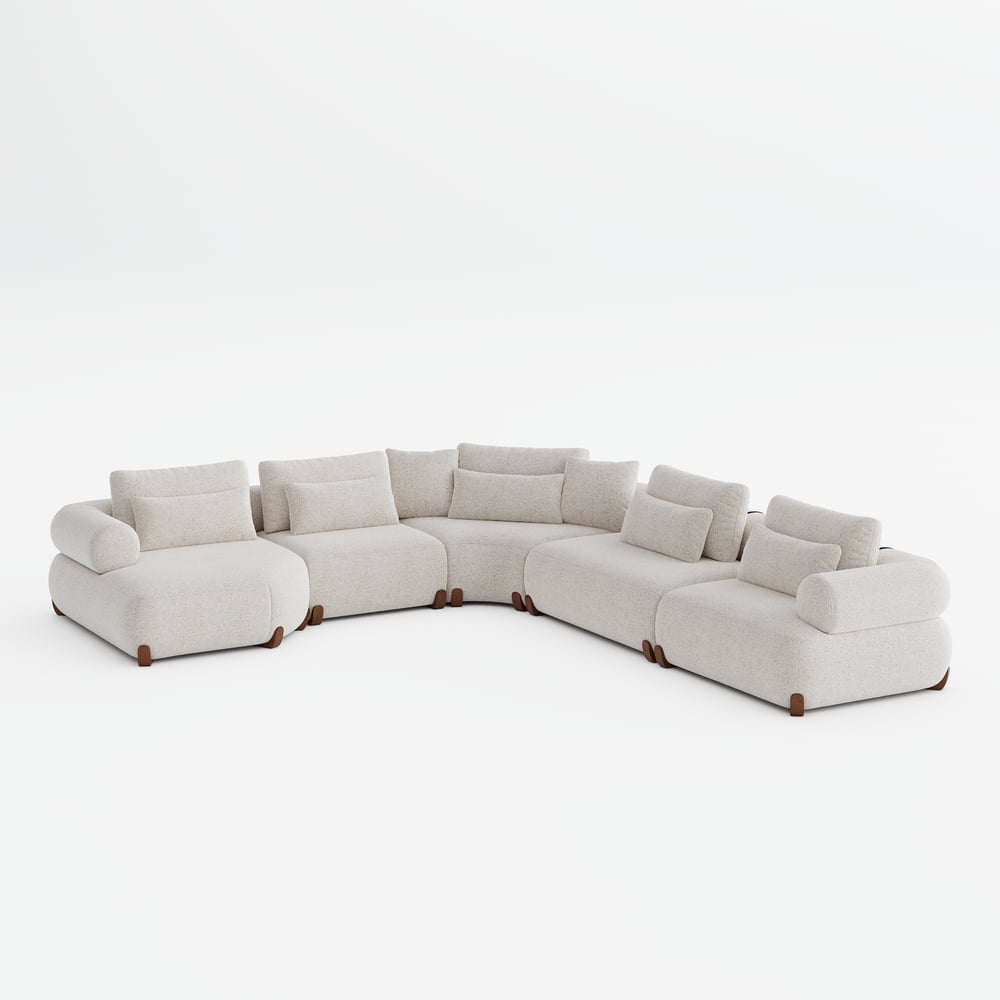 L-Shaped Chenille Adjustable Backrest Sectional Sofa window image