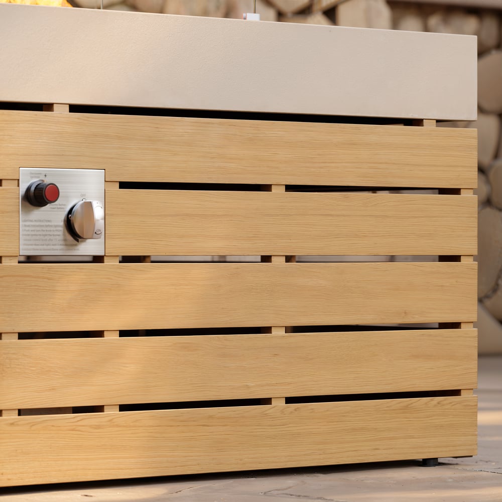 Tevara Outdoor 47" Propane Smokeless Aluminum Rectangular Fire Pit Table in Sand window image