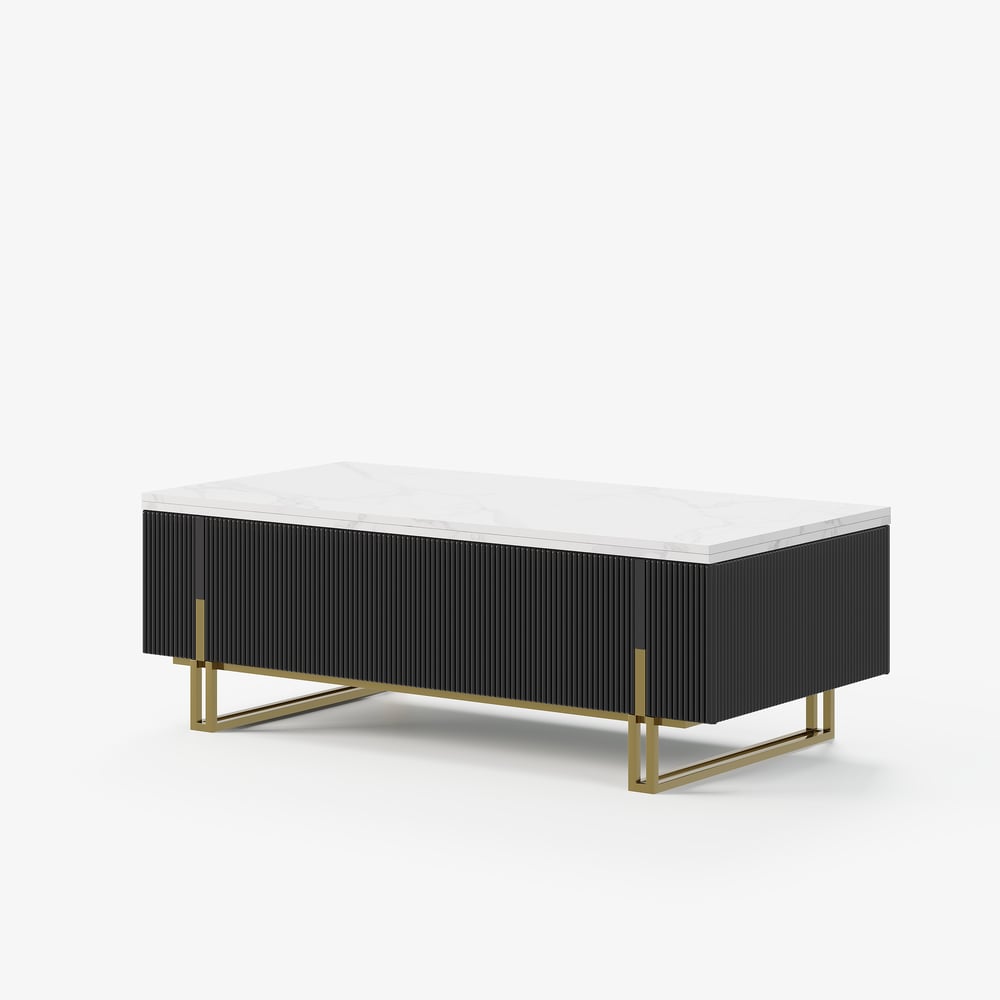 Grovyn 47" Fluted  Lift-Top Coffee Table with 2 Drawers window image