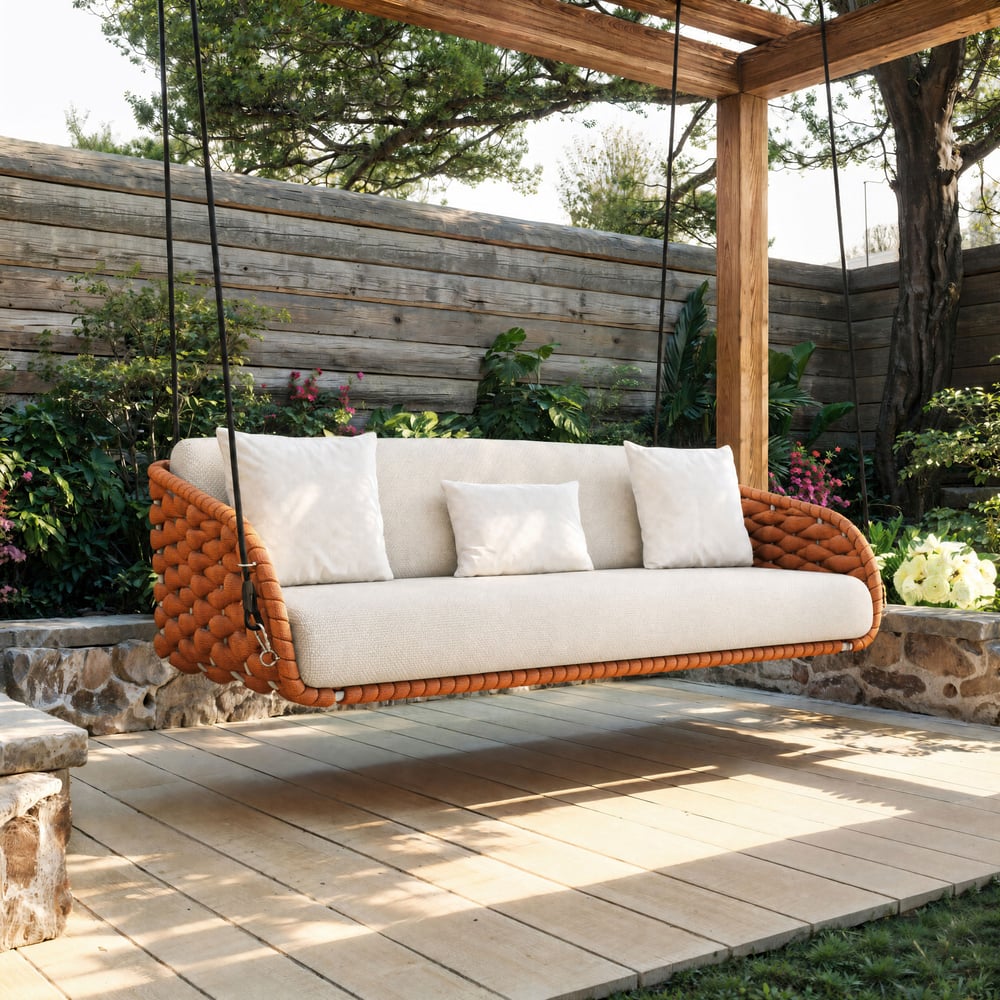 Cocaro 2-Seater Woven Performance Outdoor Swing with Plush Cushioning window image