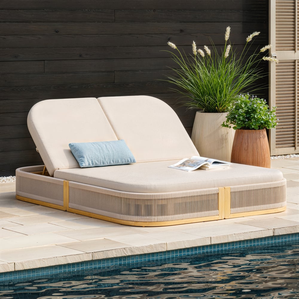 Costra Outdoor Handwoven Rope Reclining Chaise Lounge window image