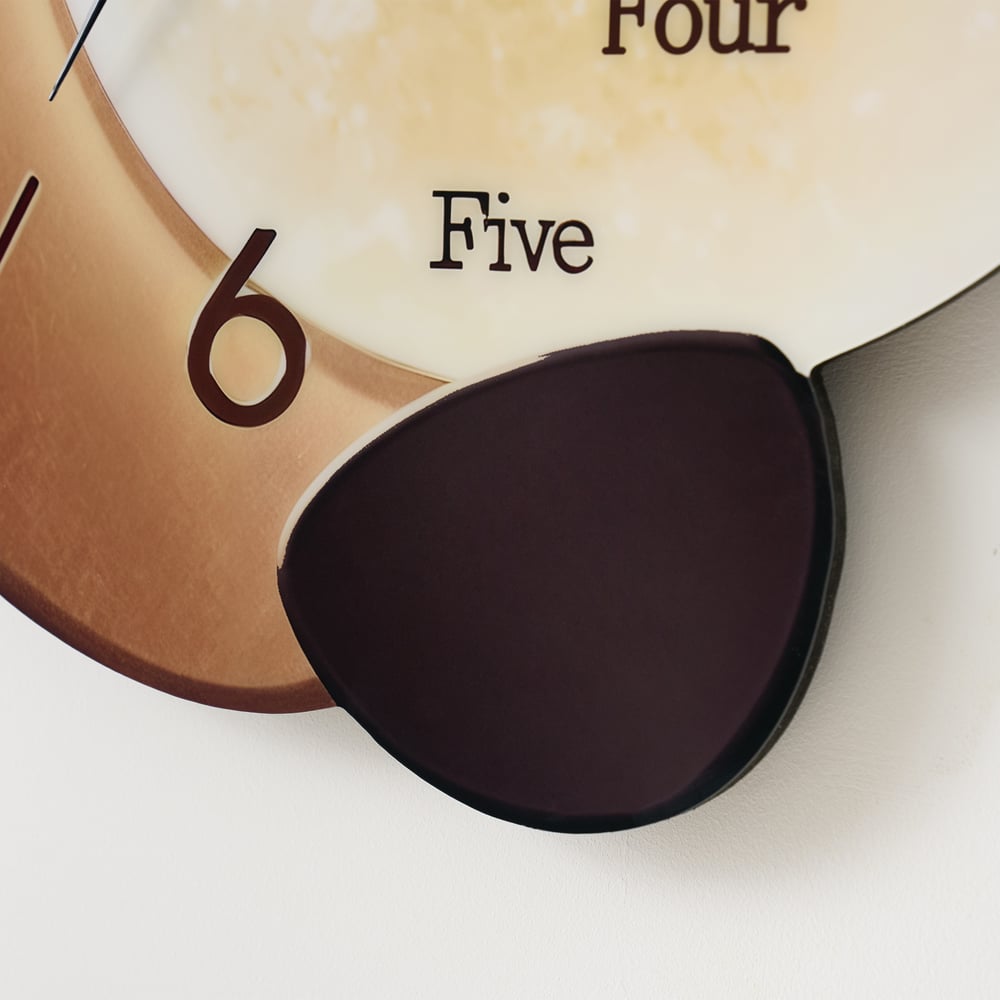 3-Piece Pebble-Shaped Battery-Operated Wall Clock with Acrylic and MDF Panels window image