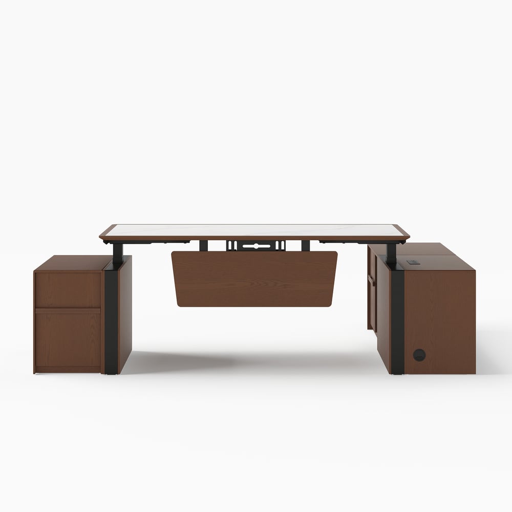Modern 71" Modular Executive Standing Desk with Storage, Power Access & Memory Control window image