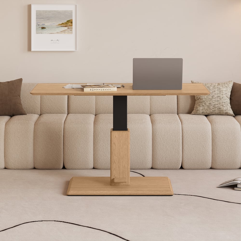 120 cm Natural Veneer Pedal-Control Lift-Top Coffee Table window image