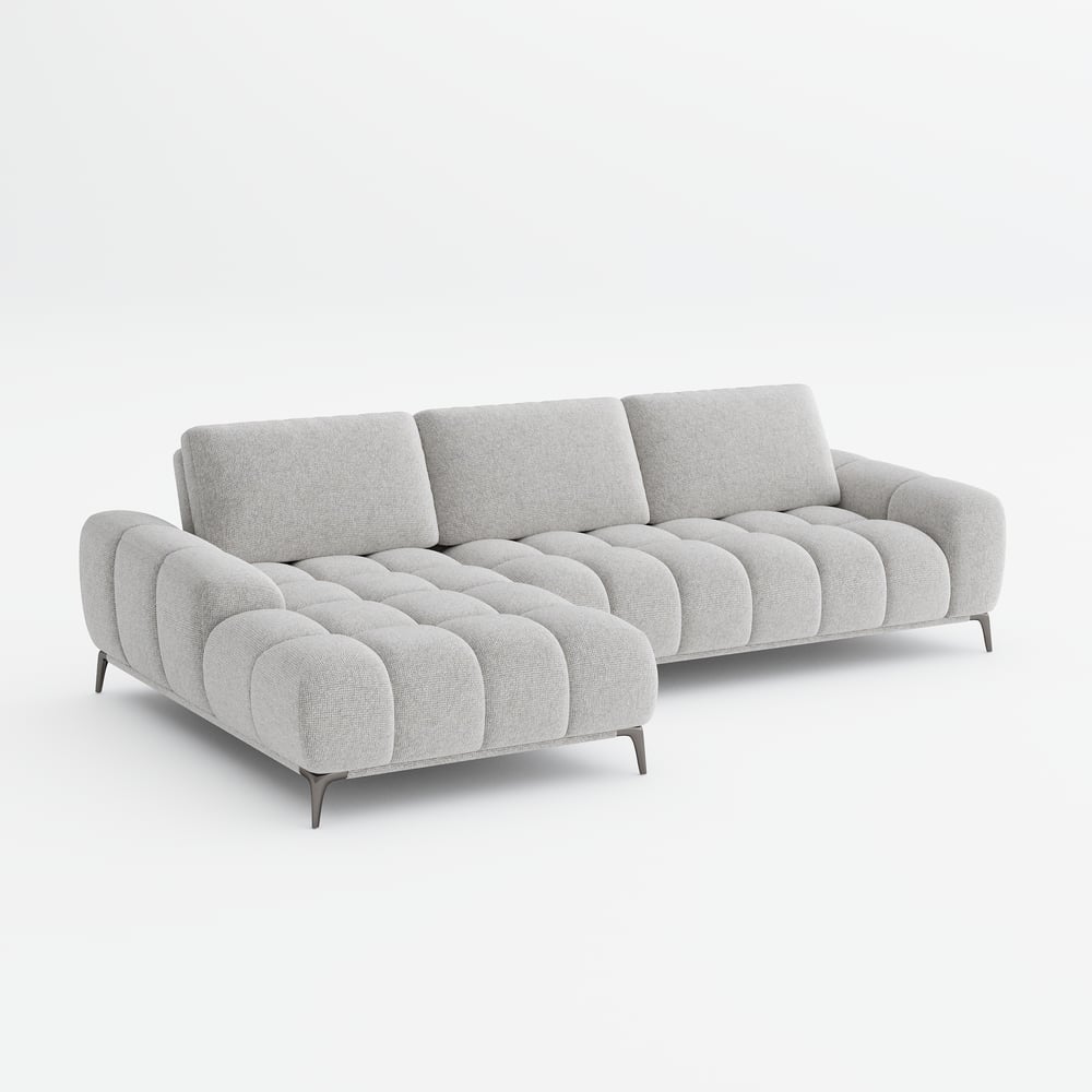 Chaise Chenille Adjustable Backrest Sectional Sofa window image