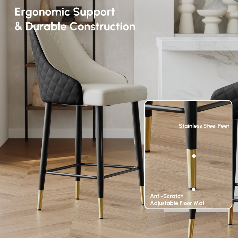 Diamic Black Faux Leather Upholstered Counter Stool, 1 Piece window image
