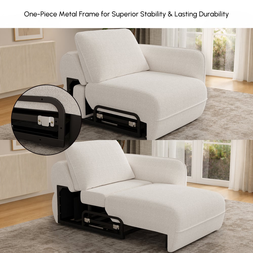 Modern 87" 2-Seater Chenille Power Convertible Sleeper Sofa with Remote Control window image