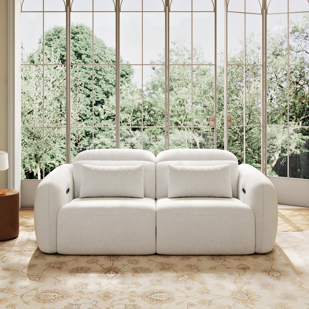 Canapé inclinable électrique zéro gravité en chenille de 227 cm avec oreillers image de fenêtre