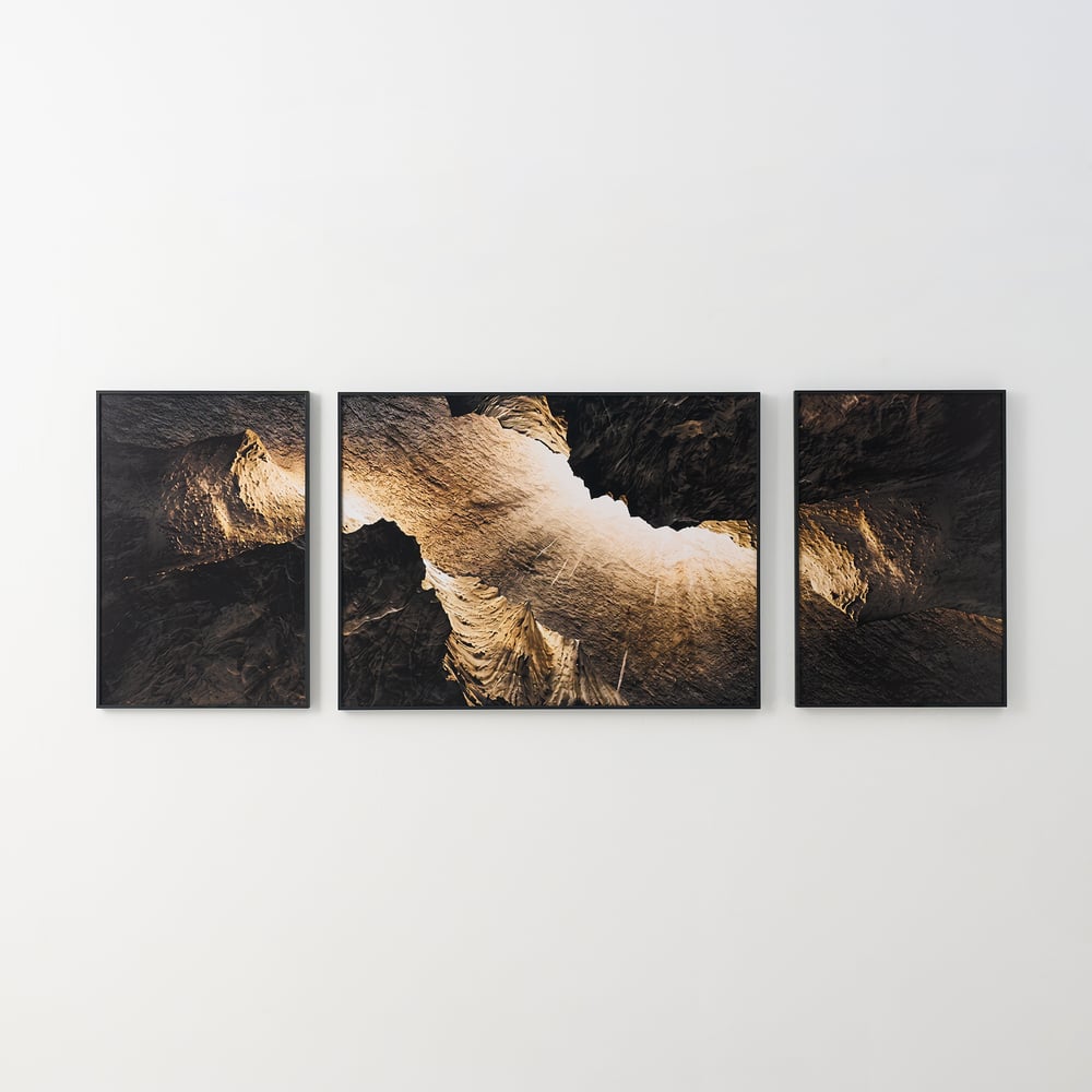 3-Piece Framed Abstract Canvas Wall Art Set with Black Aluminium Frames window image