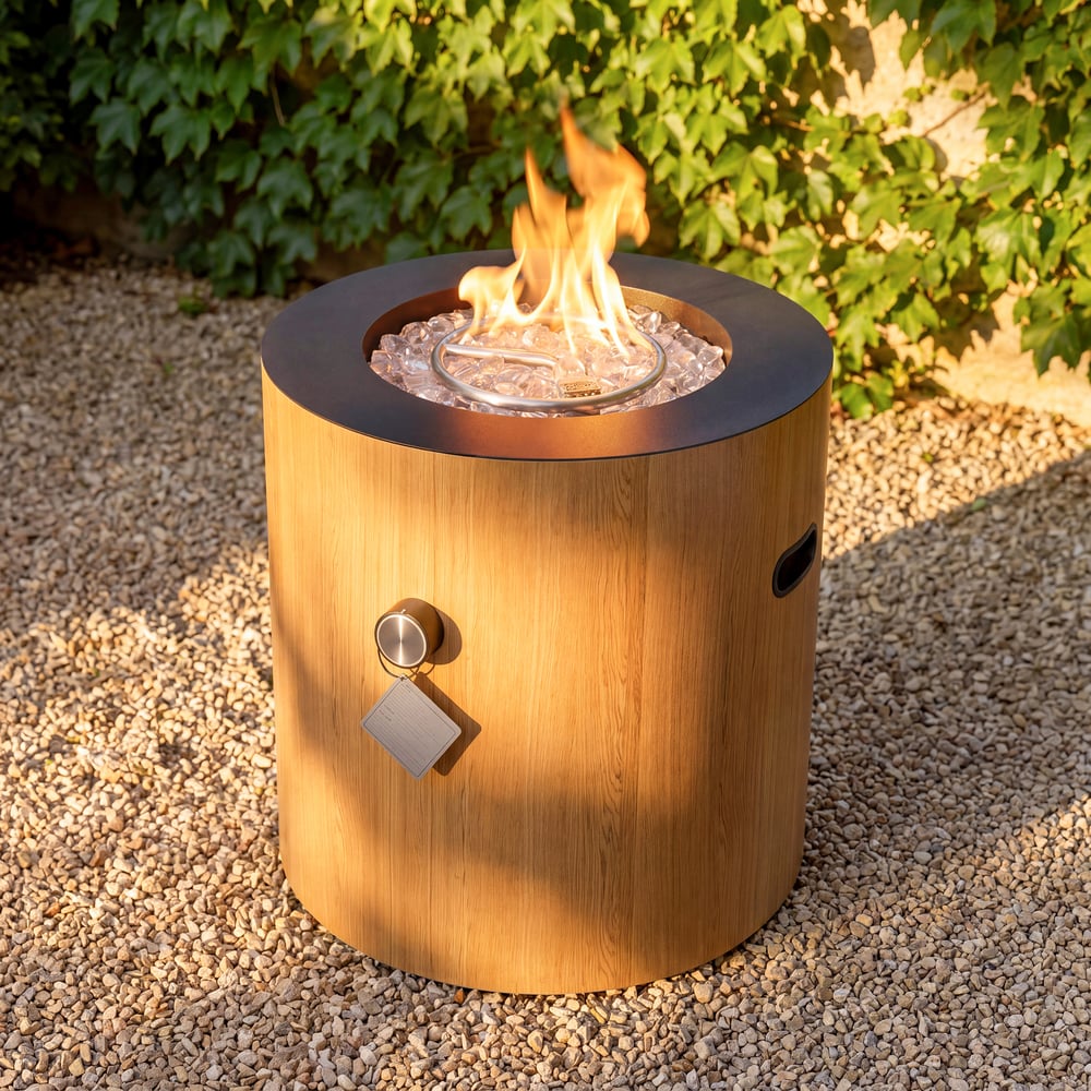 Tevara Outdoor Dark Gray Aluminum Smokeless Fire Pit Side Table window image
