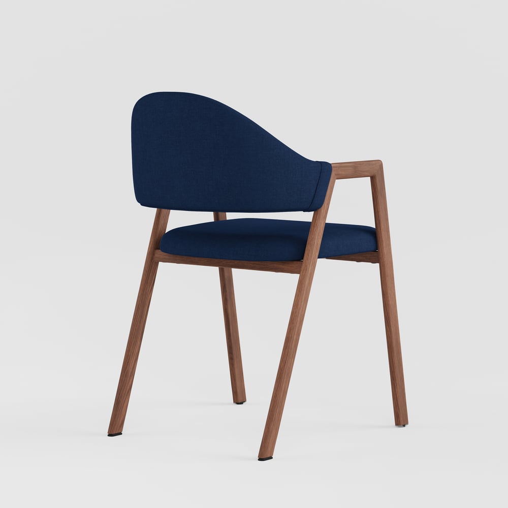 Modern Blue Linen Dining Chair with Upholstered, 2 Pieces window image