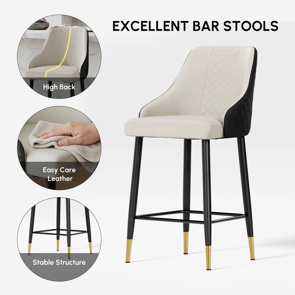 Diamic Black Faux Leather Upholstered Counter Stool, 1 Piece window image