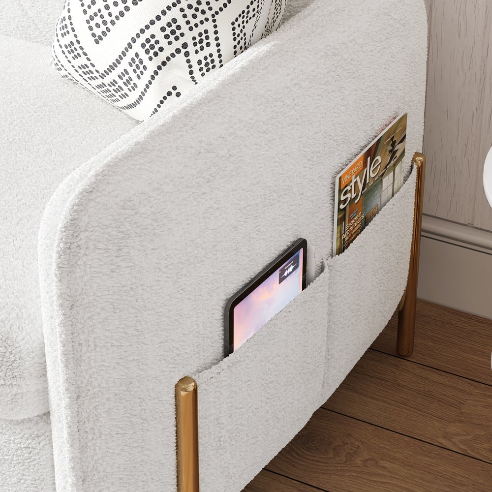 1524mm Queen 3-Seater Boucle Convertible Sleeper Sofa window image