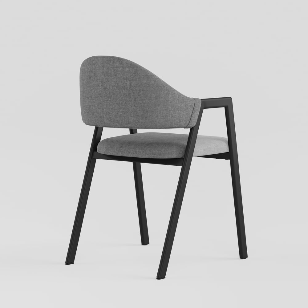 Set of 2 Modern Dining Chairs with Linen Upholstery Gray window image