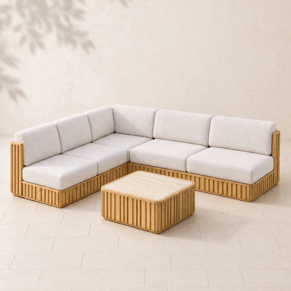 Flutera 4-Piece Outdoor Aluminum Sectional Sofa Set window image