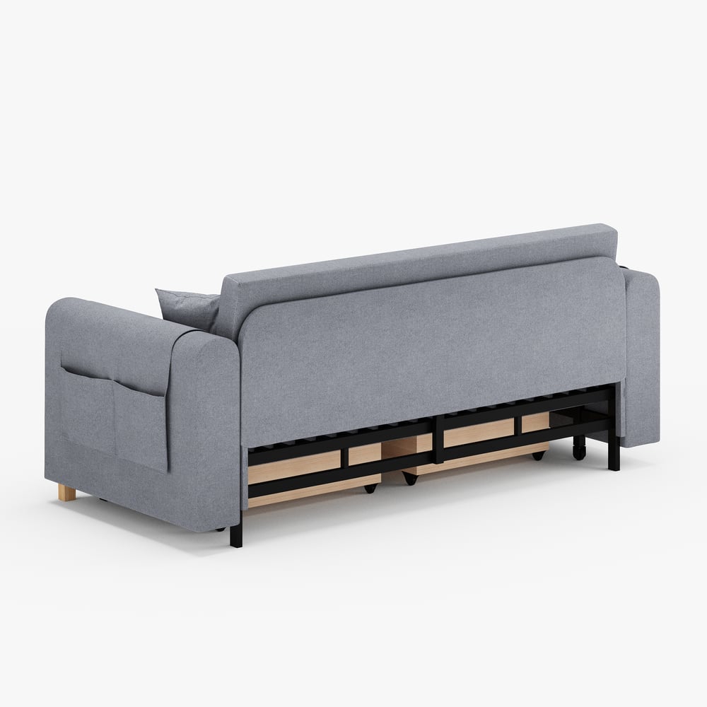 72" Full 2-Seater Linen Convertible Sleeper Sofa window image