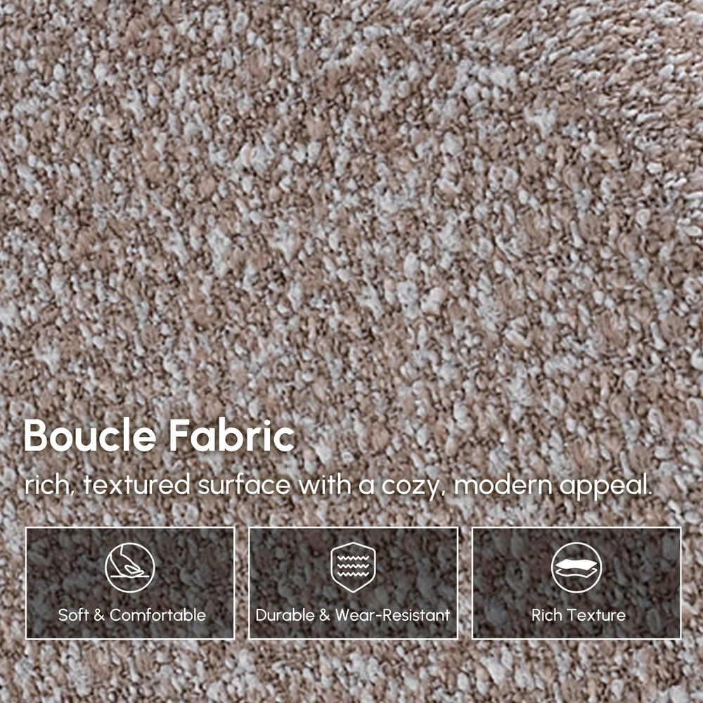 17" Performance Boucle Upholstered Curved Slipper Accent Chair window image