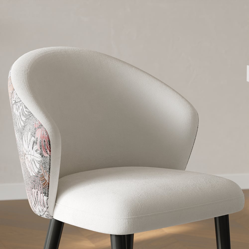 Modern White Velvet Counter Stool with Upholstered, 1 Piece window image