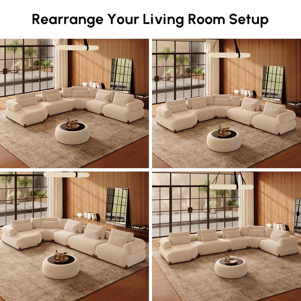 L-Shaped Chenille Adjustable Backrest Sectional Sofa window image