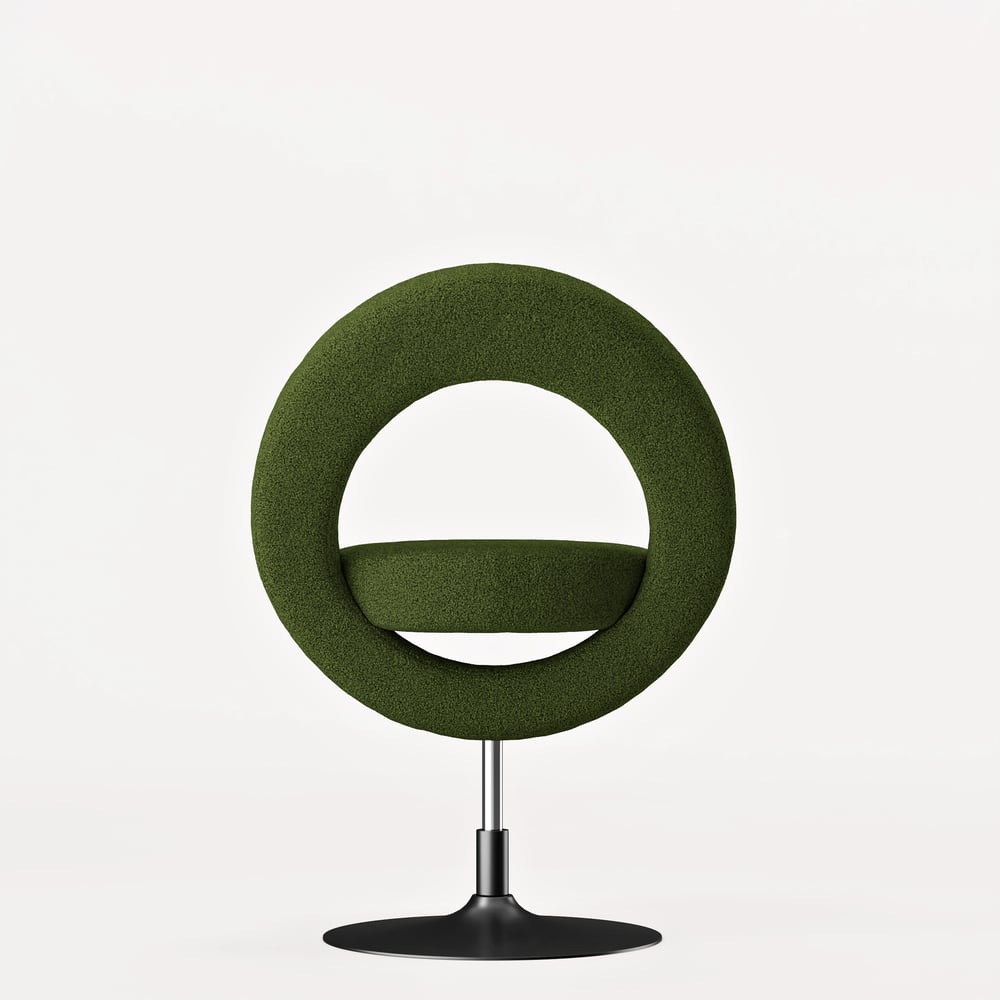 Modern Bouclé Adjustable Vanity Stool with Backrest window image