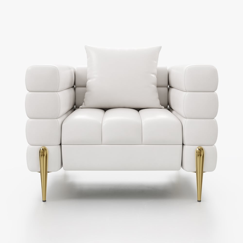 Axial 3-Piece Sofa Set of Chaise Sofa with Ottomans & Accent Chair window image