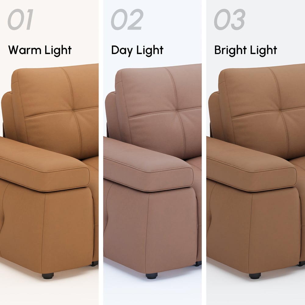 130" 3-Seater Genuine Leather Power Convertible Sleeper Sofa with adjustable armrests window image