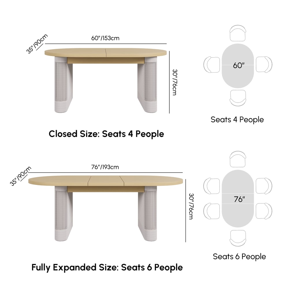 Costra  Outdoor Aluminum Extendable Dining Set with 6 Woven Swivel Armchairs in Ivory window image