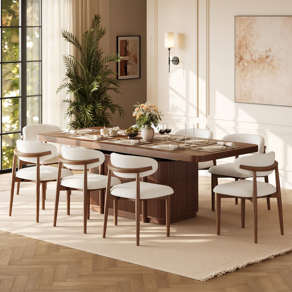 Lineva  71"–91" Extendable Wood 6–8 Seater Dining Table window image