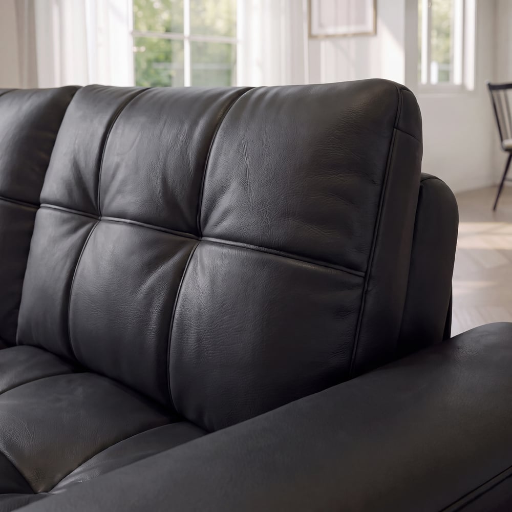 130" 3-Seater Genuine Leather Power Convertible Sleeper Sofa with Adjustable Armrests window image