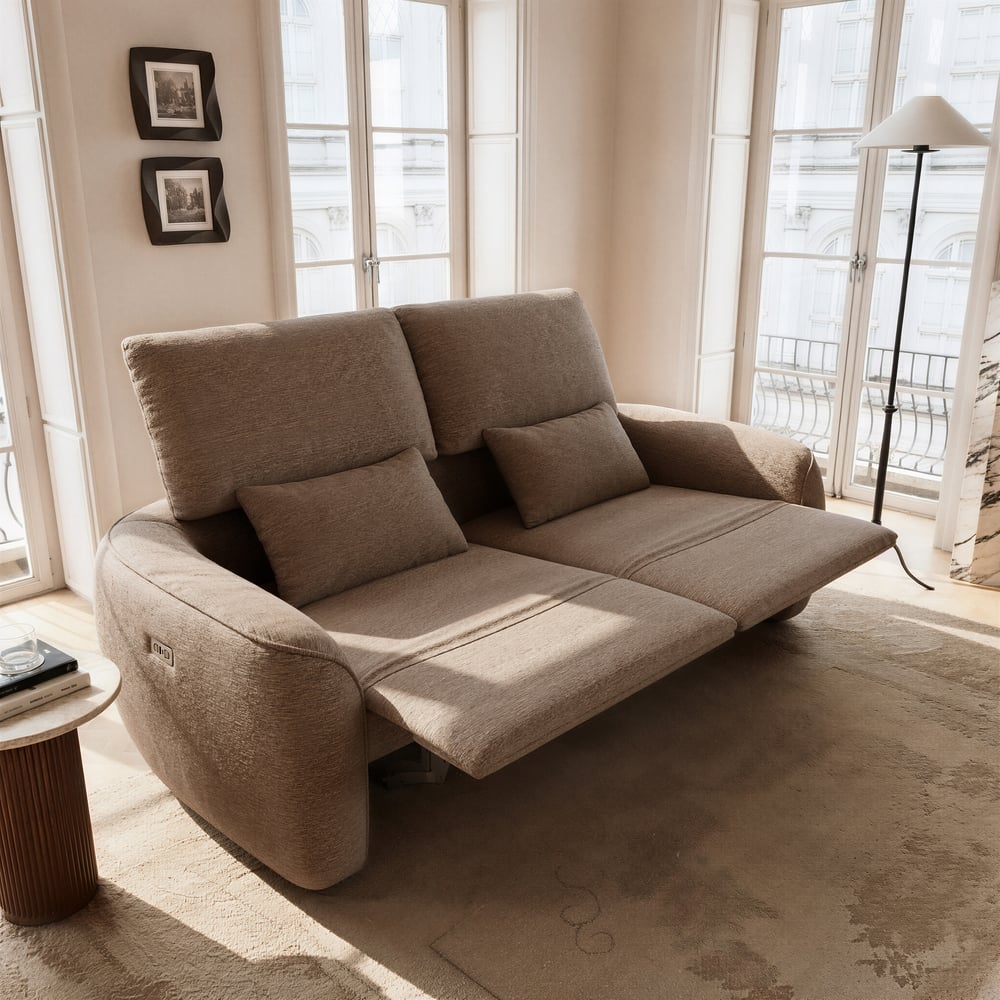 212cm 2-Seater Pet-Friendly Chenille Power Reclining Sofa with Adjustable Backrest window image