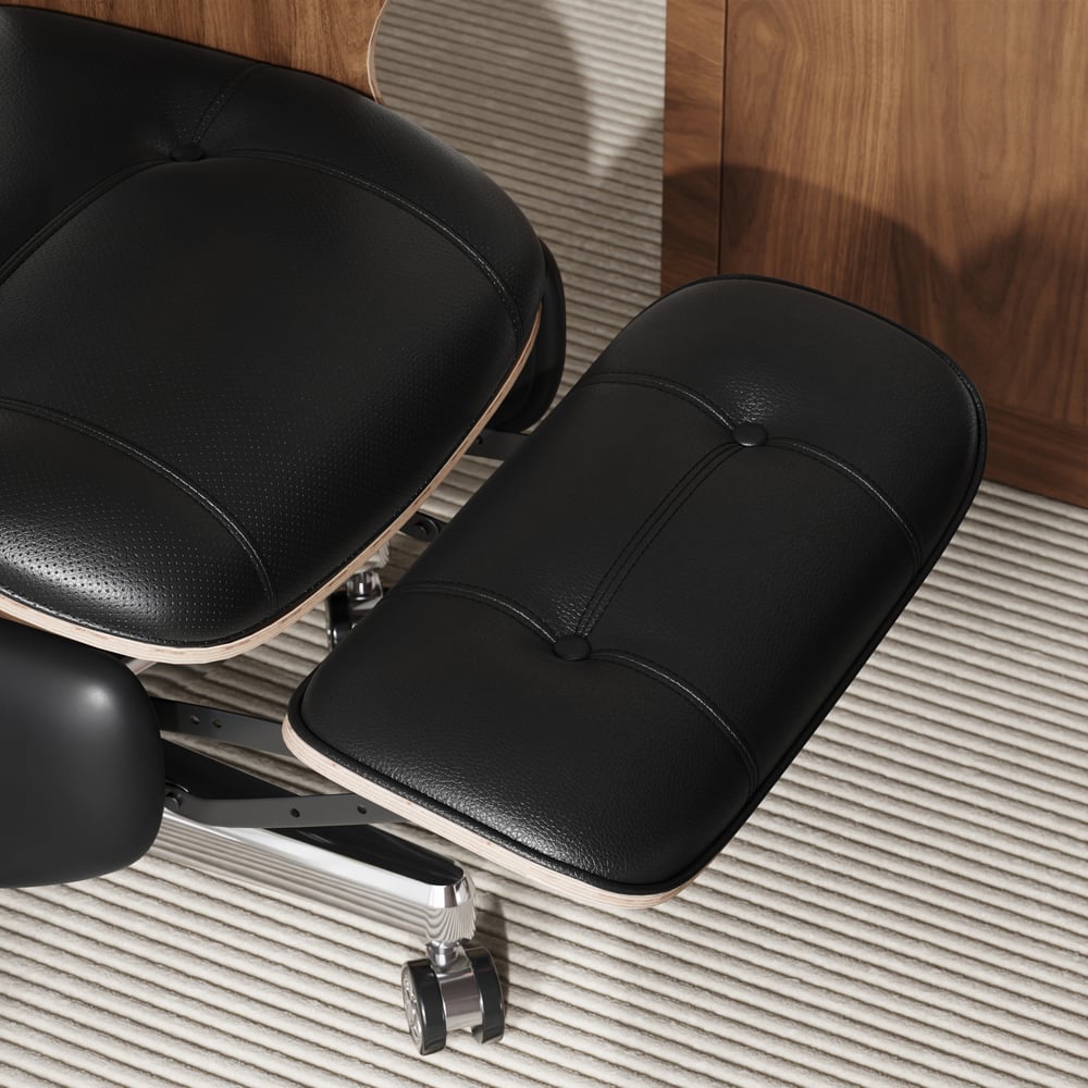 Black Genuine Leather Power Reclining Executive Office Chair Swivel Office Desk Chair window image