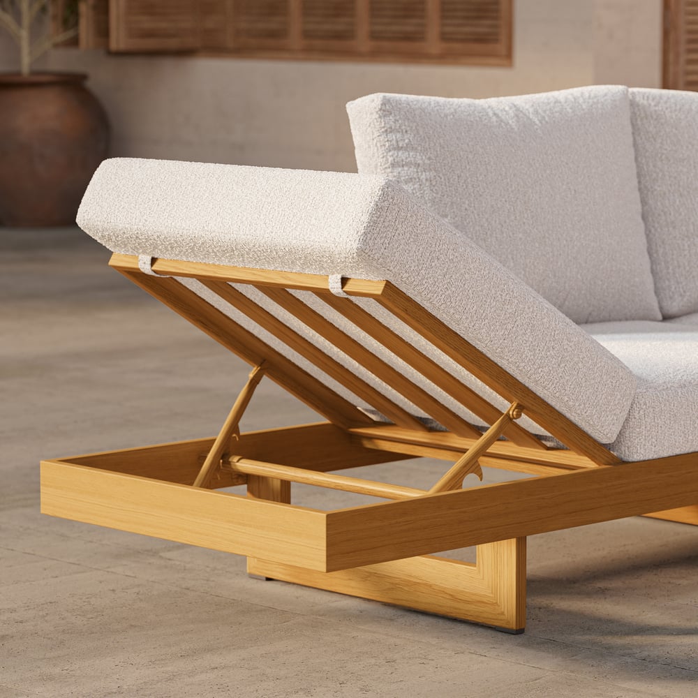 Tevara 4-Piece Outdoor Sintered Stone & Aluminum Modular Sofa Set with Coffee Table window image