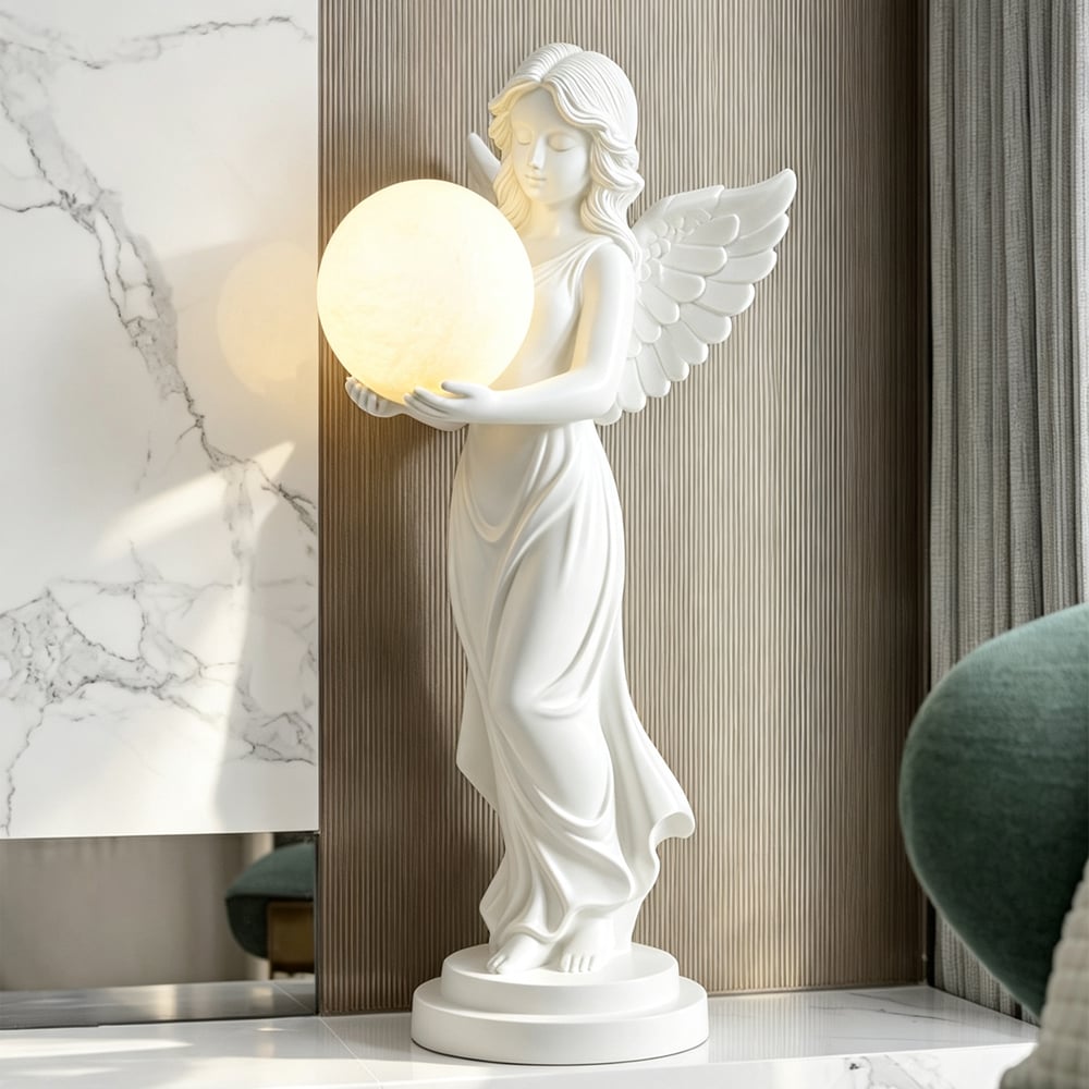 Angel Statue with Decorative Light Globe & Remote Control window image