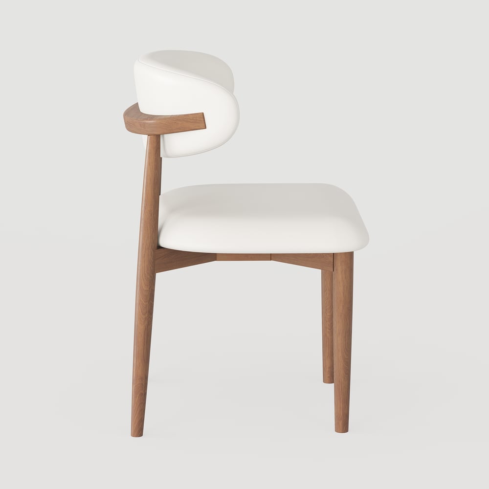 Modern PU Leather Dining Chair with Rubber Wood Legs window image