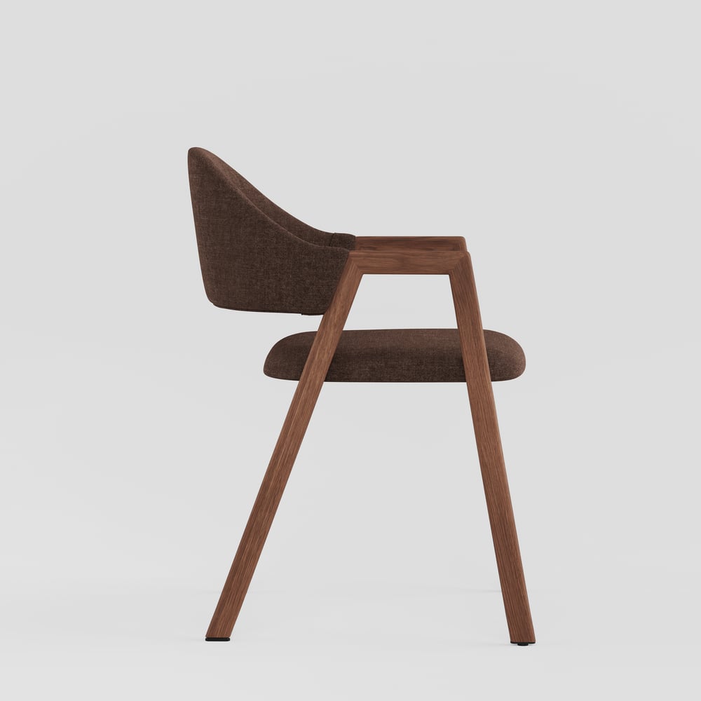 Modern Brown Linen Dining Chair with Upholstered, 2 Pieces window image