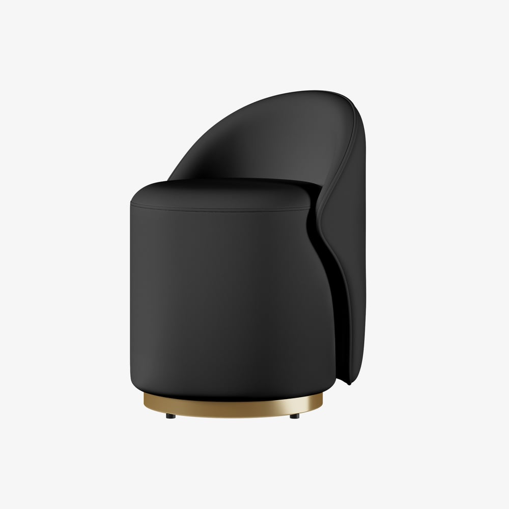 Skórzany okrągły taboret do toaletki z krzesłem akcentującym z oparciem obraz okna