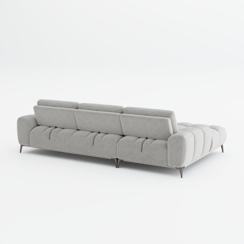 Chaise Chenille Adjustable Backrest Sectional Sofa window image