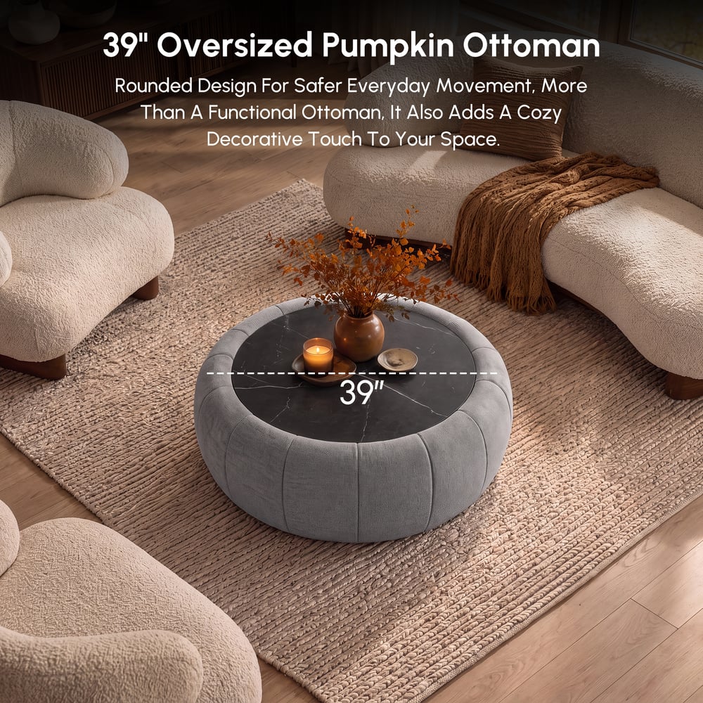 99cm Performance Chenille Multi-Functional Ottoman With Storage And Coffee Table In One window image