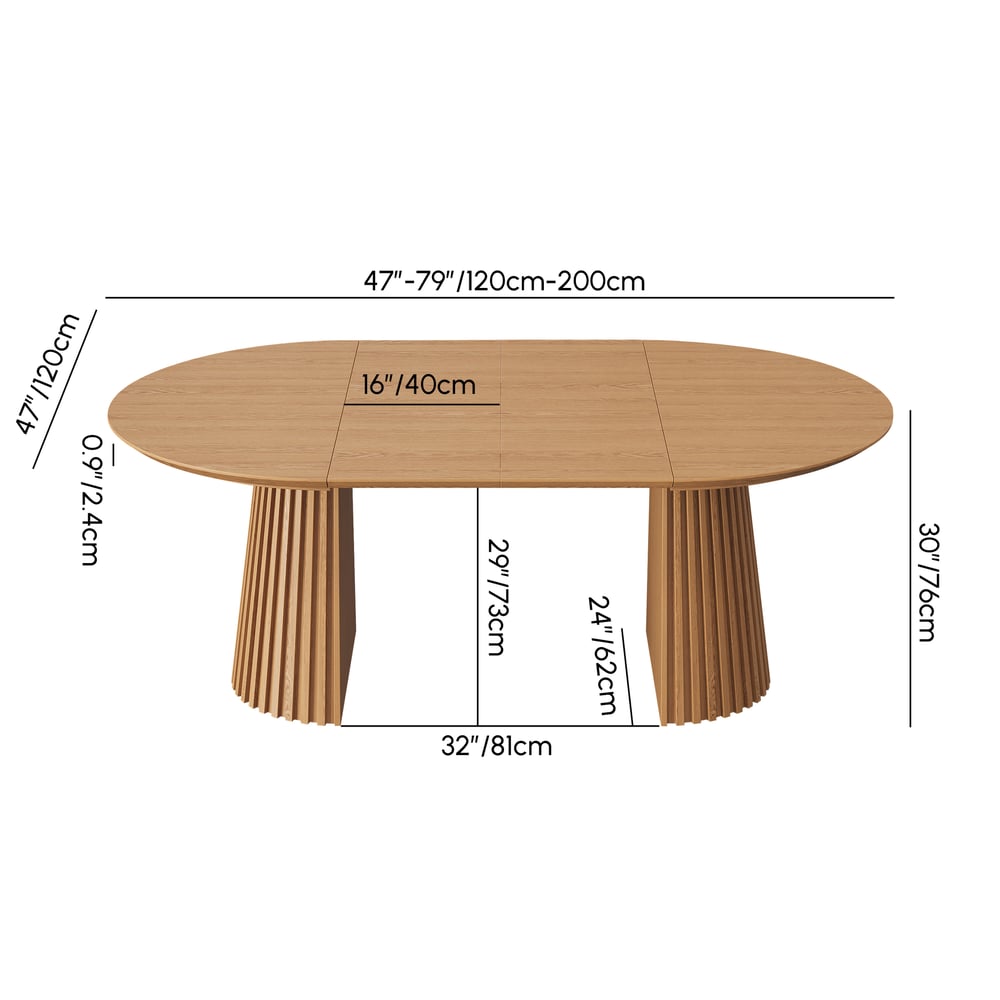 Ensemble de salle à manger Table à manger extensible en bois massif de 119-201 cm avec 4 chaises Poids, dimensions, image