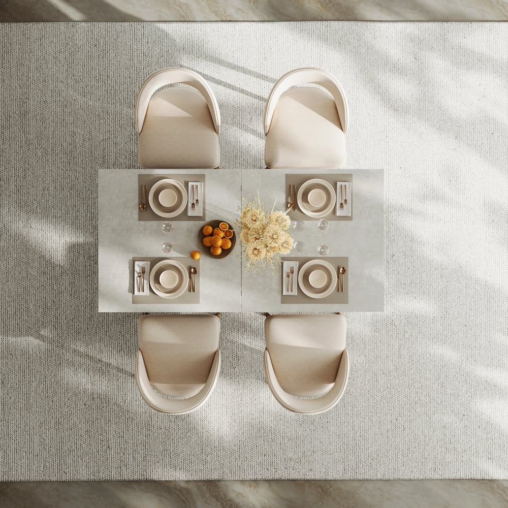 Dining Set 63"-79" Extendable Wood Dining Table with 4 Chairs window image