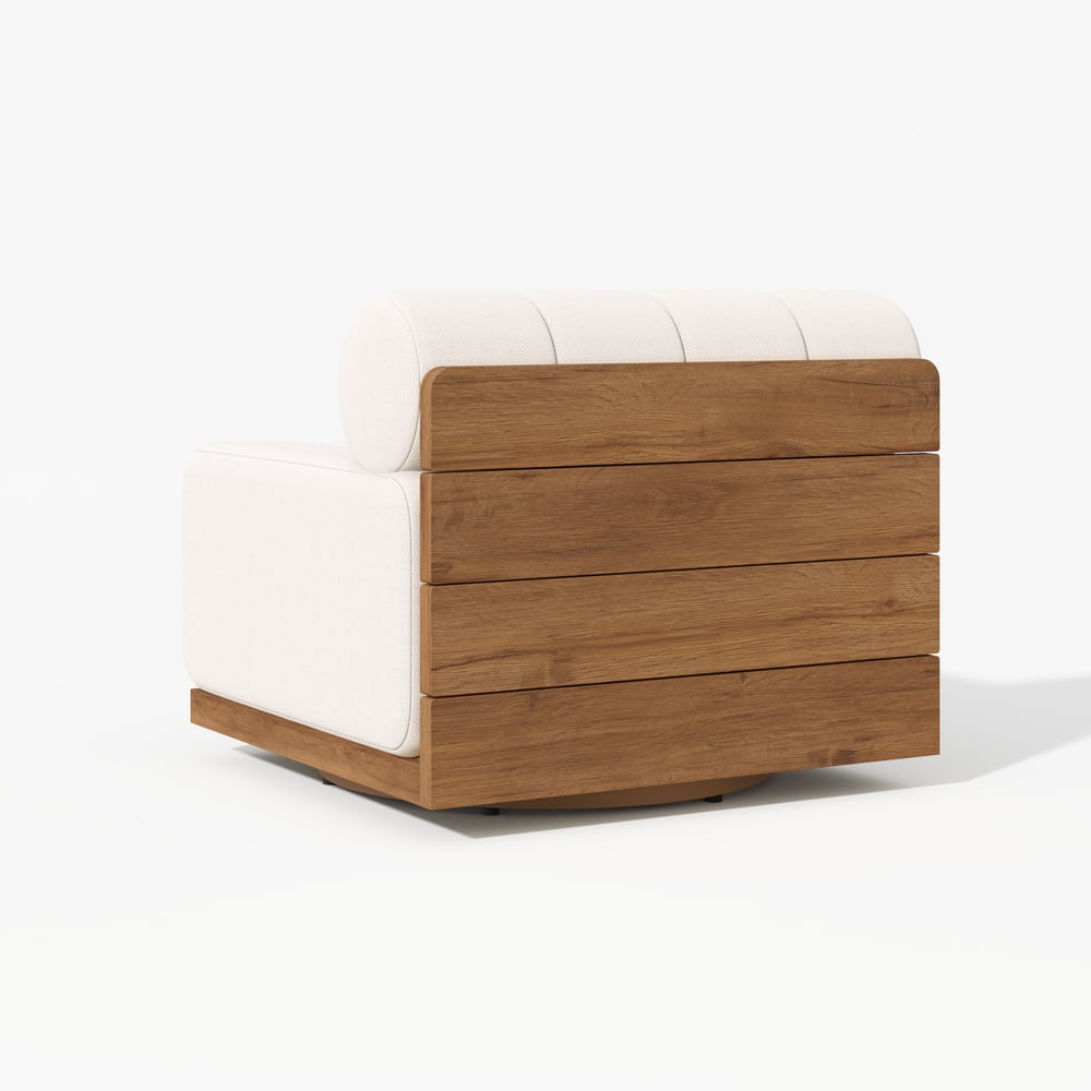 Resaro Outdoor Teak & Aluminum Swivel Lounge Chair window image