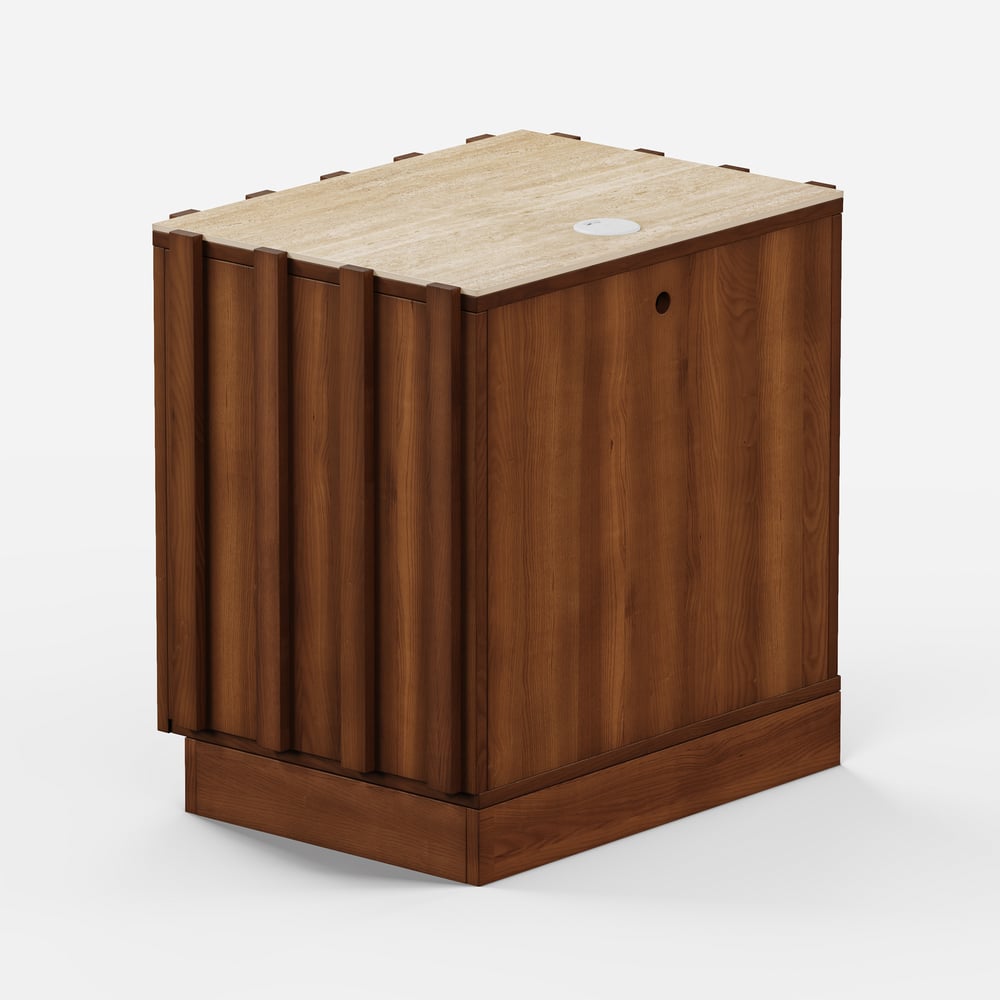 Aura Ash Wood Smart Nightstand With Charging Station & Light window image